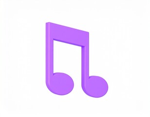 musical note 3d rendering isolated on white background cartoon plastic style icon