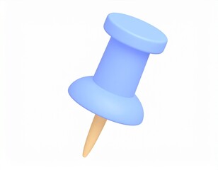 pin 3d rendering isolated on white background cartoon plastic style icon