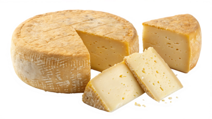 Queijo Serra da isolated on a white background PNG. AI GENERATED.