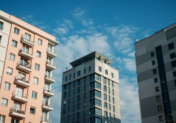 luxury apartment complex with geometric building design urban living
