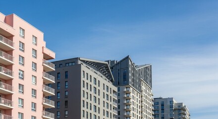 contemporary residential towers with distinctive facade patterns city development
