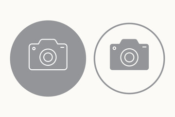 Camera icon set. photo camera in flat style symbol. photography camera line art signs, vector illustration