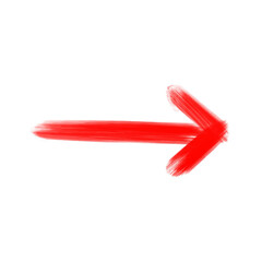 Doodle red arrow on transparent background. PNG