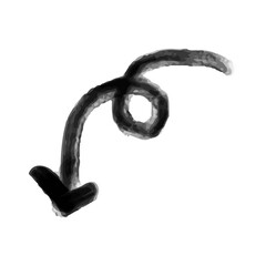 Obraz premium Doodle black arrow on transparent background. PNG
