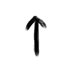 Doodle black arrow on transparent background. PNG