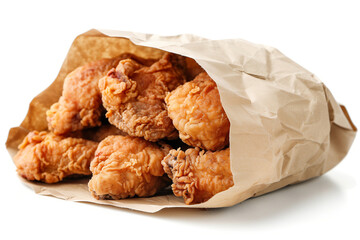Crispy Fried Chicken Nuggets in a Paper Bag