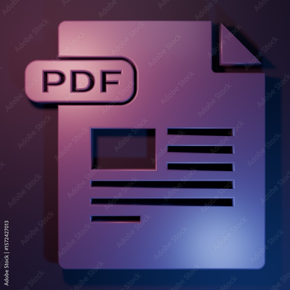 Fototapete purple pdf file document. download pdf button icon isolated on purple-blue background. pdf file symb