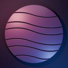 Purple Planet Jupiter icon isolated on purple-blue background. Minimalism concept. 3D render illustration