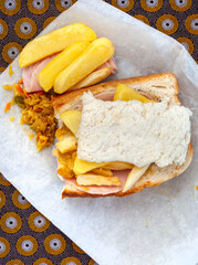 Traditional South African Kota sandwich top view