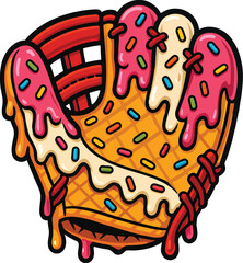 Baseball Glove Melting Ice Cream Drip