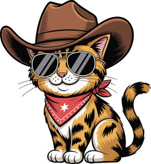Funny Cowboy Cat