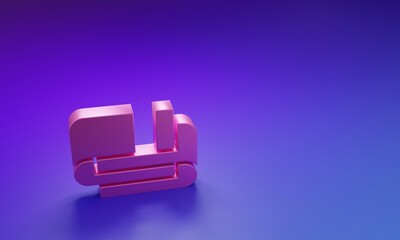 Obraz premium Pink Towel stack icon isolated on purple-blue background. Minimalism concept. 3D render illustration