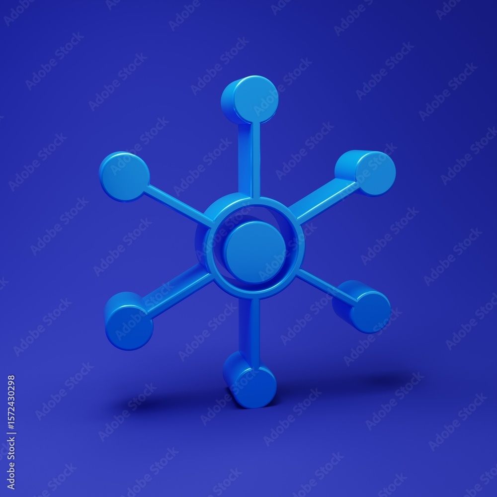 Poster blue network icon isolated on blue background. global network connection. global technology or socia