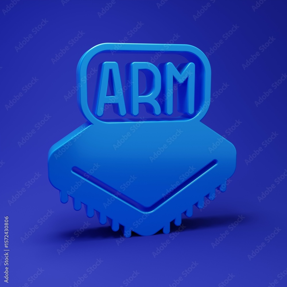 Aufkleber blue processor icon isolated on blue background. cpu, central processing unit, microchip, microcircu