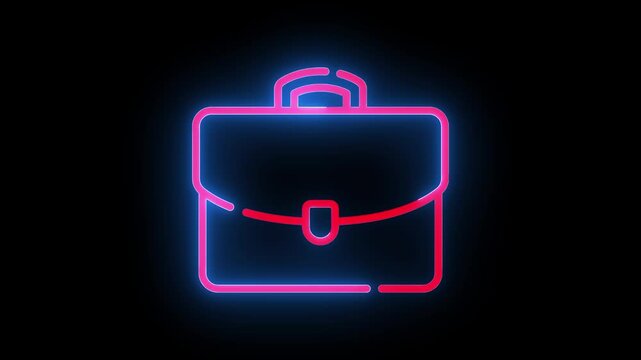 Red briefcase with a heart symbol illustration serves as a business portfolio case and travel luggage icon for web design