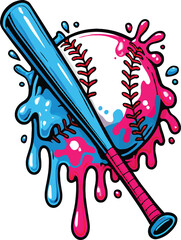 Melting Baseball Dripping Paint