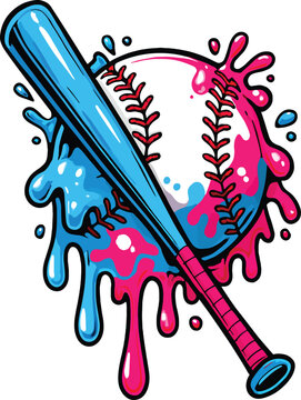 Naklejki Melting Baseball Dripping Paint