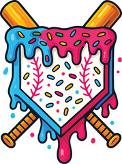 Melting Baseball Dripping Paint