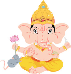 Illustration of Hindu God Ganesha
