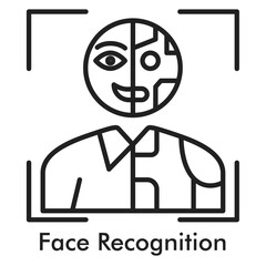 Face Recognition Icon - Line Style