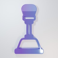Purple-blue Gear shifter icon isolated on grey background. Manual transmission icon. Minimalism concept. 3D render illustration