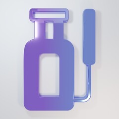 Purple-blue Garden sprayer for water, fertilizer, chemicals icon isolated on grey background. Minimalism concept. 3D render illustration