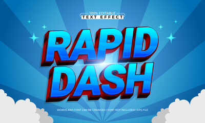 rapid dash editable text effect with a fast and speed text style