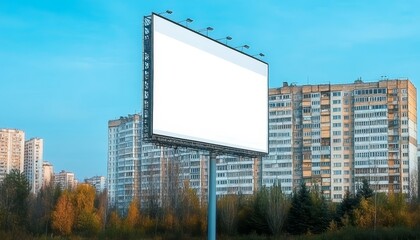 Urban Billboard Mockup for Ads with Scenic House Landscape Background for Marketing Campaigns