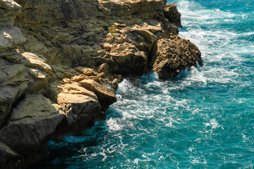 View of beautiful sea view with rocks