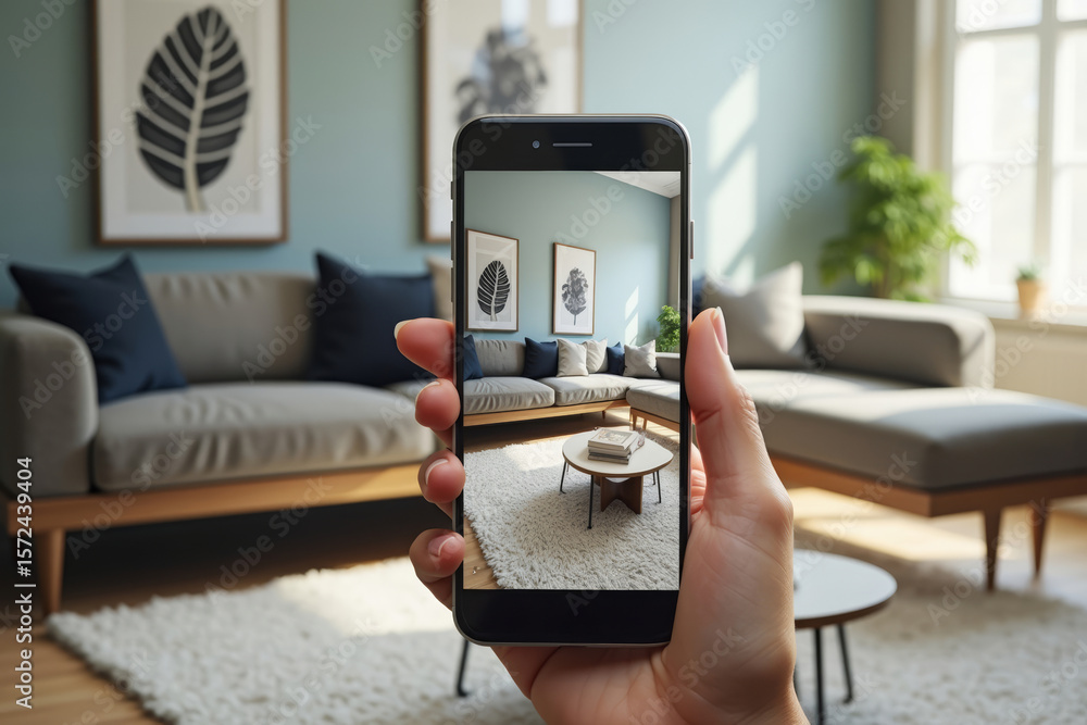 Aufkleber designing an ar mobile app for virtual furniture testing in your own environment before buying.
