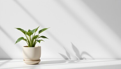 a serene indoor setting is captured with a potted plant placed on a windowsill under natural light. the plant has glossy green leaves, and the pot appears to be terracotta