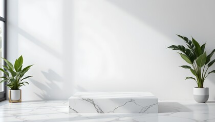 an indoor setting, featuring a clean, modern space with a minimalist aesthetic