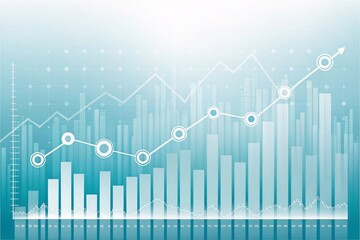 Financial growth chart with upward trend and data visualization elements