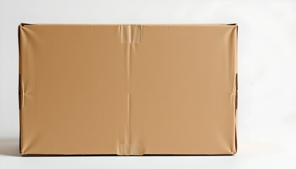 two distinct scenes:  1. a shipping box is being delivered. the box appears to be of medium size, with a brown cardboard exterior that's partially covered by clear tape on its top side
