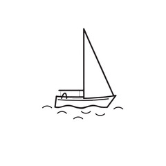 sailboat continuous line vector design