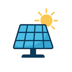 Solar Panel with Sun	solar panel