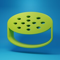 Fototapeta premium Green Water sensor icon isolated on blue background. Minimalism concept. 3D render illustration