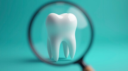 Teeth inspection with magnifying glass