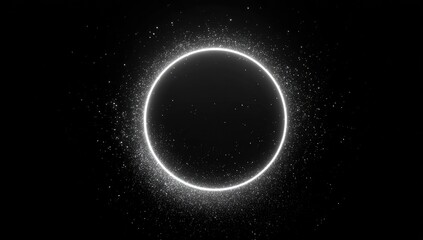 Circular glow, white outline, dark background