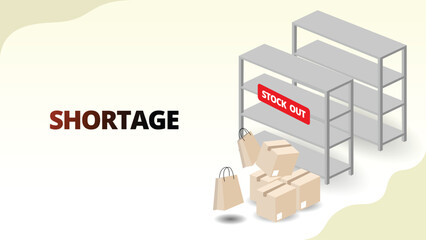 shortage concept. deficiency or lack of something needed or expected, where the demand for a product, service, or resource exceeds its availablity. supply chain management concept vector illustration.