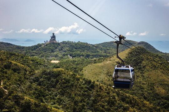 Cable car and giant Buddha, Lantau, Hong Kong