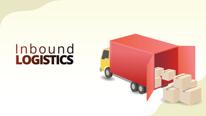 inbound logistics concept. Management of goods entering the company from suppliers. supply chain management concept vector illustration.