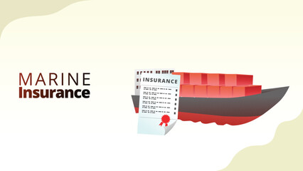 marine insurance concept. Insurance for shipping goods by sea. supply chain management concept vector illustration.