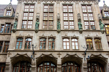 Facade in Courtyard of New Town Hall in Munich - Germany