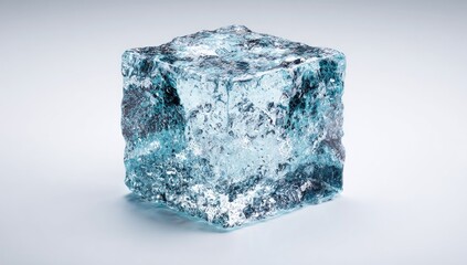 Obraz premium A single, textured ice cube