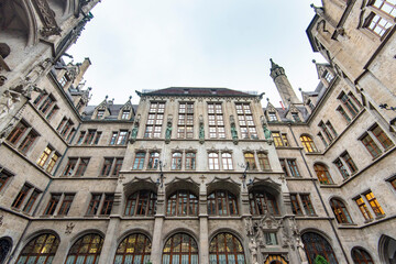Obraz premium Facade in Courtyard of New Town Hall in Munich - Germany