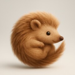 Adorable fluffy hedgehog illustration.