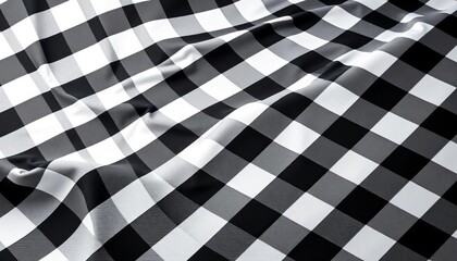 Classic black and white checkered plaid background texture, white, material