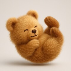 Naklejka na ściany i meble Adorable fluffy bear illustration.