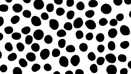 Black and white seamless polka dot pattern vector illustration